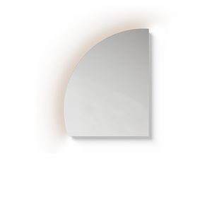Spiegel Luna 1 deel rechts R90 indirecte led-verlichting dimbaar 3000K  915x1150mm