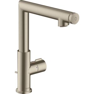 AXOR Uno wastafelkraan 220 Select incl. trekwaste brushed nickel