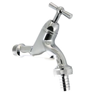 Tapkraan 1/2" belucht verchroomd + kruk + slangwartel