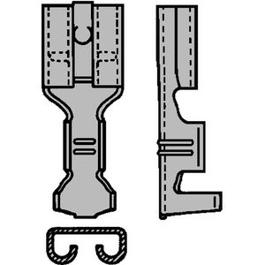 Kist a 100st. Ongeisol. vlaksteker F-krimp 4,8x0,5mm 0,5-1,5