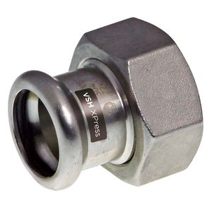 2-del. koppeling Xpress RVS 304L(1.4301) 18x3/4" wartel vlakd. R2404 VVE=10