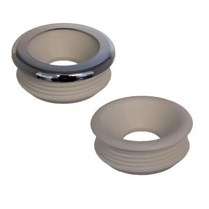 Euromanchet 14R 55mm recht Wit TPE 32mm pijp m. rozet VVE=10