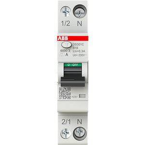 Aardlekautomaat 1P+N, B Char, 16A, 300ma, 6ka