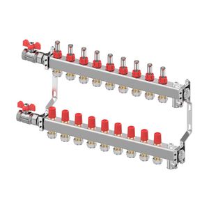 LTV-verdeler vloerverwarming SSM-F 9-groeps RVS
