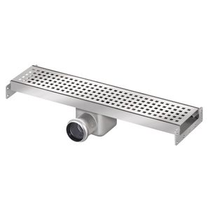 Douchegootdeel koppelbaar RVS 500x100mm met zijuitlaat 50mm (waterslot 50mm)