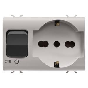 INTERLOCKED SWITCHED SOCKET-OUTLET-2P+E 16A-P40-WITH M
