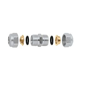 Mechanische koppeling recht dubbel 12mm sanitair chroom