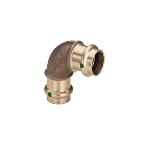 Bochtkoppeling 90° Sanpress brons 15x15mm
