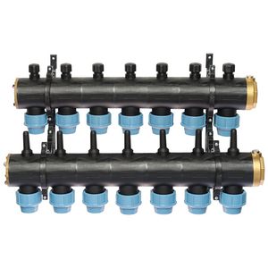Brineverdeler 4430 2 "kunststof + PE-koppeling 40mm 7-groepen