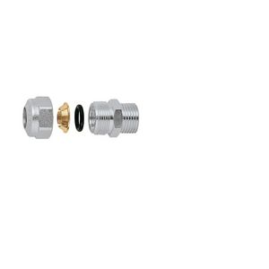 Mechanische kopeling recht 1/2"bt.x14mm sanitair chroom