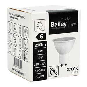 LED-lamp GU10 PAR16 nacht sensor 4.5W 35W 250lm 827 120D