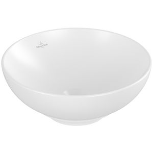 Loop & Friends opzetwastafel Ø380mm Stone White C+ met overloop