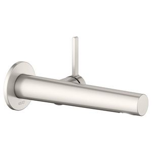 1-hendel wastafelmengkraan UP wandmont. uit. 197mm nikkel geborsteld