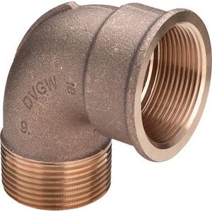 Draadbocht 90° brons 1" bn.xbu. 3092