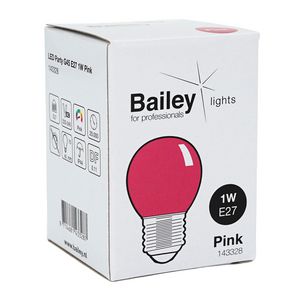 LED-lamp G45 party E27 1W roze
