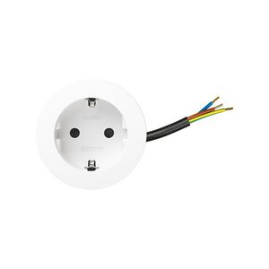 Wandcontactdoos inbouw rond wit ø54mm bedraad