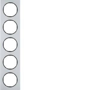 Afdekraam 5-v berker R.3 aluminium/zwart