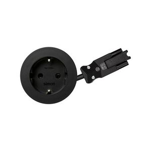 Wandcontactdoos inbouw rond zwart ø54mm QuickConnector