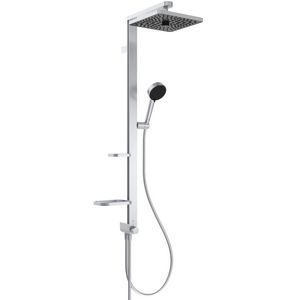 ceratwist alu+ douchesysteem 345x501x1104mm zilver afwerking, 12 l/min (3 bar) (vierkant)