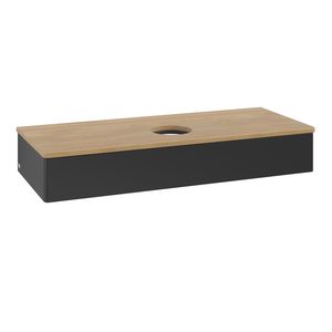 Wastafelonderkast Antao 1200x190x500mm Black Matt Lacquer K10011PD