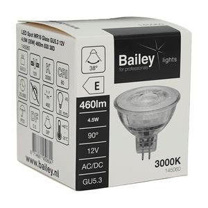 LED-lamp MR16 Glass spot GU5.3 12V 4.5W 35W 460lm 830 38D