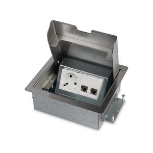 SERVICEBOX 3.0 1x 230V RA 2x CAT6 RVS deksel