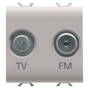 SOCKET-OUTLET TV-FM-DIRECT-2 MODULES-NATURAL SATIN BEI
