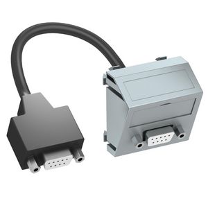Draagplaat D-Sub9 met kabel connector-connector 45x45mm