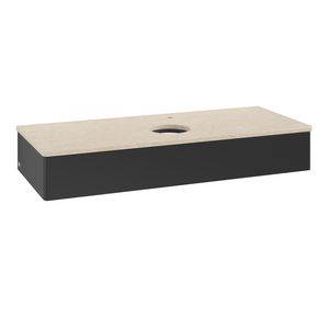 Wastafelonderkast Antao 1200x190x500mm Black Matt Lacquer K10053PD