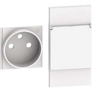 Sierplaat contactdoos 2P + A + deksel wit LivingNow