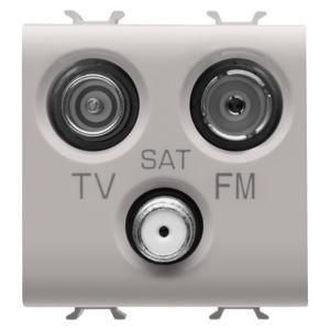 SOCKET-OUTLET TV-FM-SAT-DIRECT-2 MODULES-NATURAL SATIN
