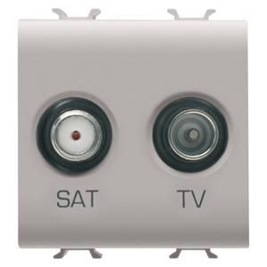 SOCKET-OUTLET TV-SAT-DIRECT-2 MODULES-NATURAL SATIN BE