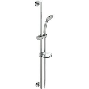 Idealrain glijstangset 900mm chroom met metafl.slang/zeepsch.