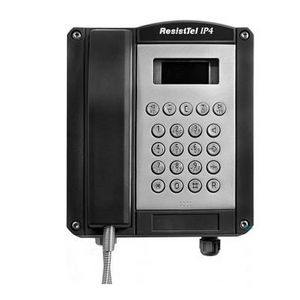 WEERBESTENDIGE TELEFOON RESISTEL IP4 ZWART MET 2X LAN