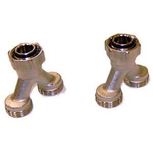 Fluvia schroef-Y-stuk 2xG3/4-3/4"Euro