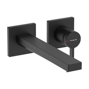 Tecturis E 1-hendel wastafelkraan voor inbouw wandmontage met uitloop 22,5cm mat zwart
