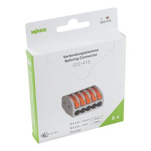 Verbindingsklem met hendels geleiders max. 4mm² gri VVE=5