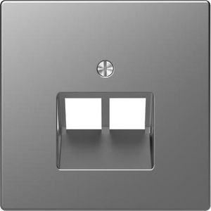 Centraalplaat RJ45 tweevoudig RVS look SysD