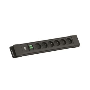 CONNECTUS 6x BE/FR schakelaar 2m RA zwart