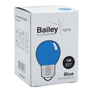 LED-lamp G45 party E27 1W blauw