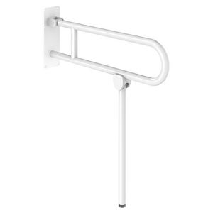 Closetbeugel opklapbaar met vloersteun Ø32mm 760mm wit epoxy incl. bevestiging