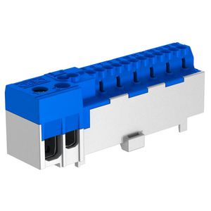 Nulklem steekcontact 12x2,5mm² polyam grijs/blauw VVE=10