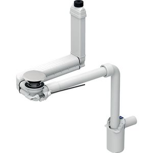 Wastafelafvoer Clou, hendel, plugdeksel,ONE verticale afvoer Ø32mm, wit