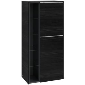 Middenkast SUBWAY 3.0 574x1200x362mm Black Oak C59900AB greep alu. glans