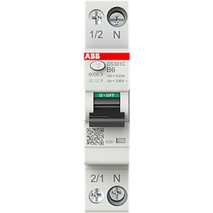 Aardlekautomaat 1P+N, B Kar. 6 A, 30ma, 6ka, Type F