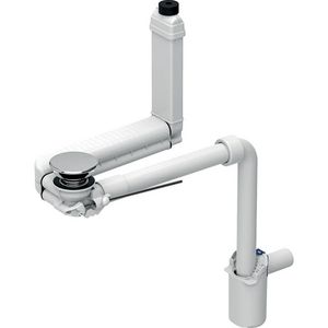 Wastafelafvoer Clou, ruimtesparend, hendel, plugdeksel Ø32mm, chroom