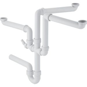 Sifon drie spoelbakken slangkegel: d=40mm G=1 1/2″ wit