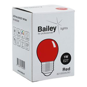 LED-lamp G45 party E27 1W rood