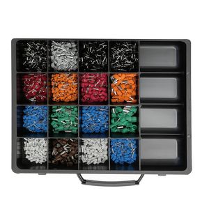 Adereindhulzen geisol. assorti. metalen kist stand. excl. tang