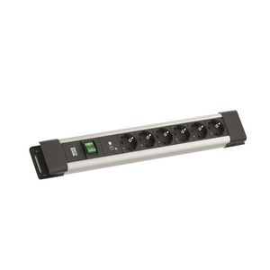 CONNECTUS 6x 230V RA oversp. beveiligingPlus schakelaar 2m